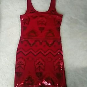 Wet seal Red dress with Aztec sequin